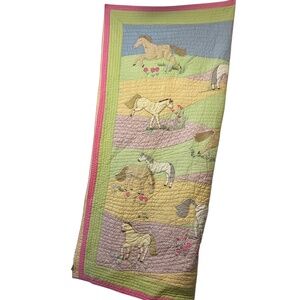 Company Store horse-patterned Giddy Up Cowgirl Cotton Quilt Comforter 92"X82"